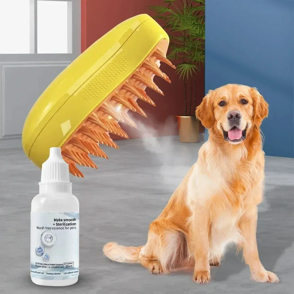 3-in-1 Pet Steamy Brush for Dogs & Cats: Electric Sprayer, Massage Comb, De-shedding Tool for Healthy Coats & Gentle Grooming showcase 1