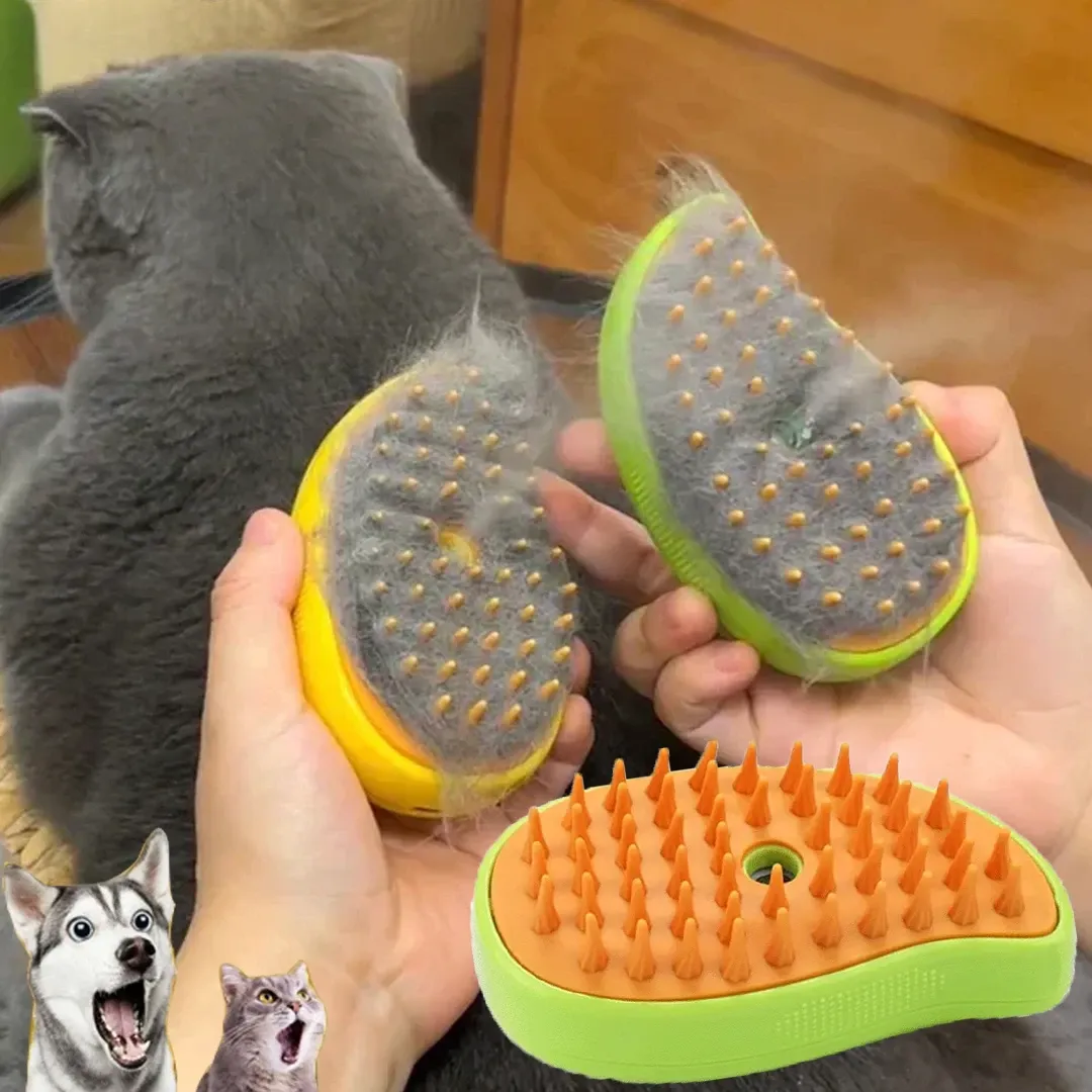 3-in-1 Pet Steam Brush for Cats & Dogs: Gentle Massage, Detangling & Lint Removal - Electric Sprayer Grooming Tool for Healthy Coats thumbnail 1