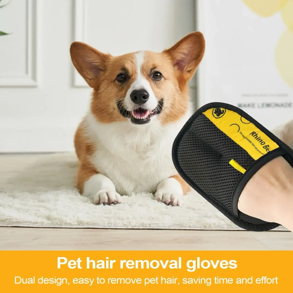 2pcs Pet Grooming Gloves - Electrostatic Hair Removal Brush for Cats & Dogs, Ideal for Sofa, Carpet, Clothes - Double-Sided Lint Remover Tool showcase 5