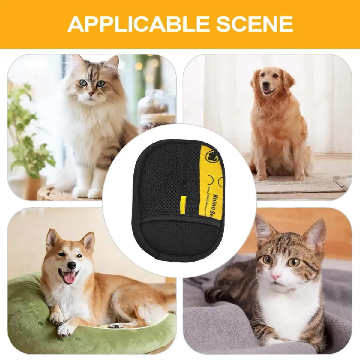 2pcs Pet Grooming Gloves - Electrostatic Hair Removal Brush for Cats & Dogs, Ideal for Sofa, Carpet, Clothes - Double-Sided Lint Remover Tool showcase 4