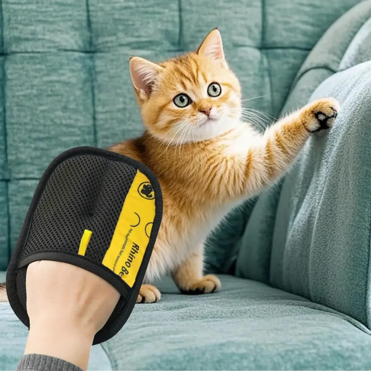 2pcs Pet Grooming Gloves - Electrostatic Hair Removal Brush for Cats & Dogs, Ideal for Sofa, Carpet, Clothes - Double-Sided Lint Remover Tool showcase 3