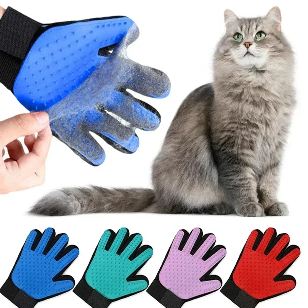 Pet Grooming Glove for Cats & Dogs - 5 Finger Bathing Brush, Hair Removal Tool, Massage Mitt for Gentle Cleaning & Shedding Control showcase 1