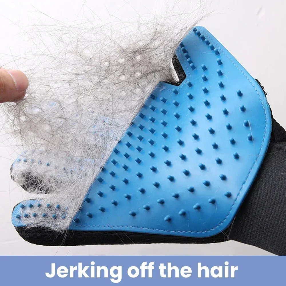 Pet Grooming Glove for Cats & Dogs - 5 Finger Bathing Brush, Hair Removal Tool, Massage Mitt for Gentle Cleaning & Shedding Control thumbnail 6