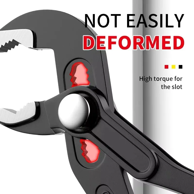 Durable High-Carbon Steel Water Pump Pliers with Quick-Release V-Jaw, Adjustable Pipe Wrench for Plumbing & Household Use - 8, 10, 12 Inch Sizes thumbnail 2