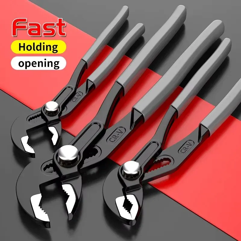 Durable High-Carbon Steel Water Pump Pliers with Quick-Release V-Jaw, Adjustable Pipe Wrench for Plumbing & Household Use - 8, 10, 12 Inch Sizes thumbnail 3