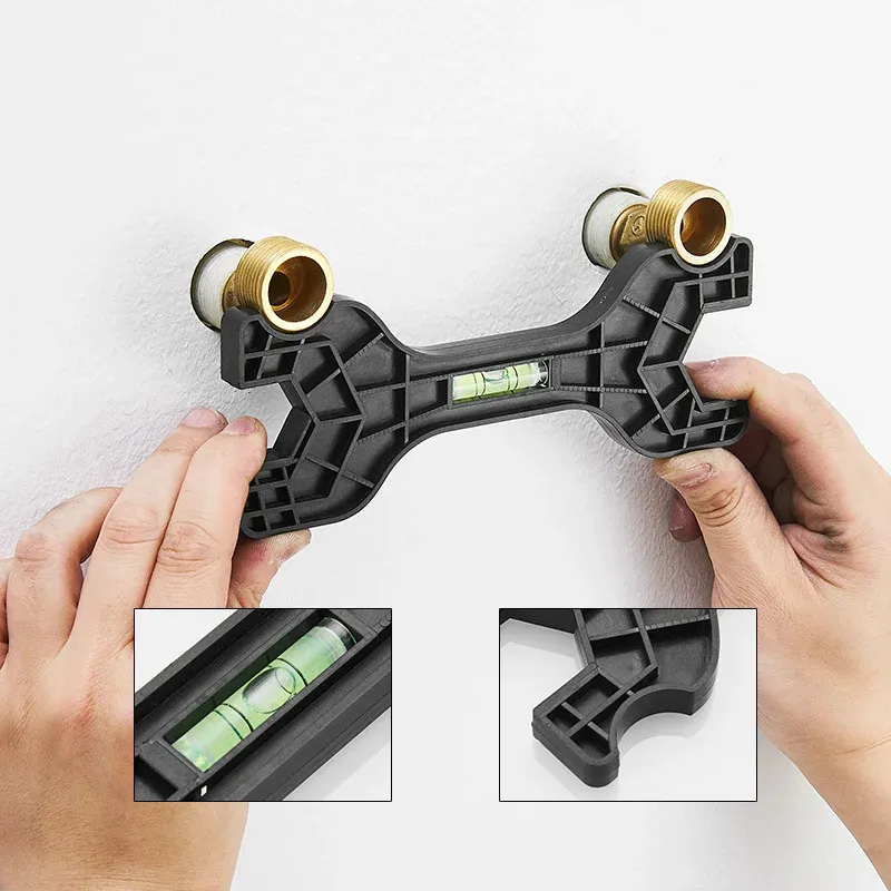 Multifunctional Dual Headed Wrench with Level - Durable Engineering Material Plumbing Tool for Faucet, Pipe, Bathroom Repairs - Essential Household Hand Tool showcase 1