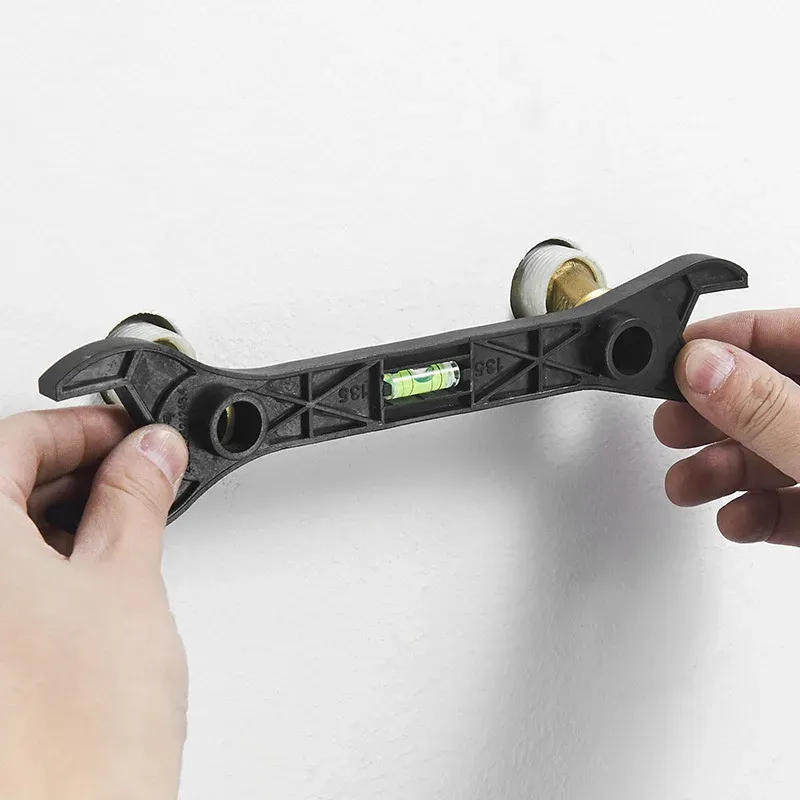 Multifunctional Dual Headed Wrench with Level - Durable Engineering Material Plumbing Tool for Faucet, Pipe, Bathroom Repairs - Essential Household Hand Tool thumbnail 3