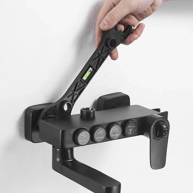 Multifunctional Dual Headed Wrench with Level - Durable Engineering Material Plumbing Tool for Faucet, Pipe, Bathroom Repairs - Essential Household Hand Tool thumbnail 4