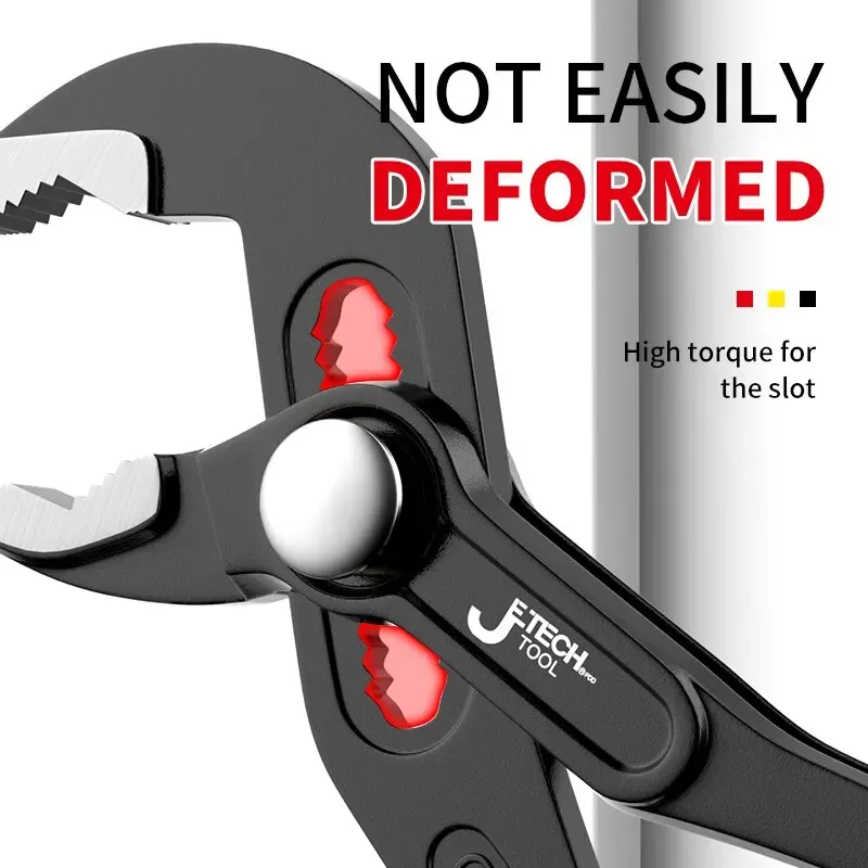8-12 Inch Water Pump Pliers Set, Heavy Duty High-Carbon Steel V-Jaw Adjustable Pipe Wrench for Plumbing, Household Hand Tool thumbnail 3