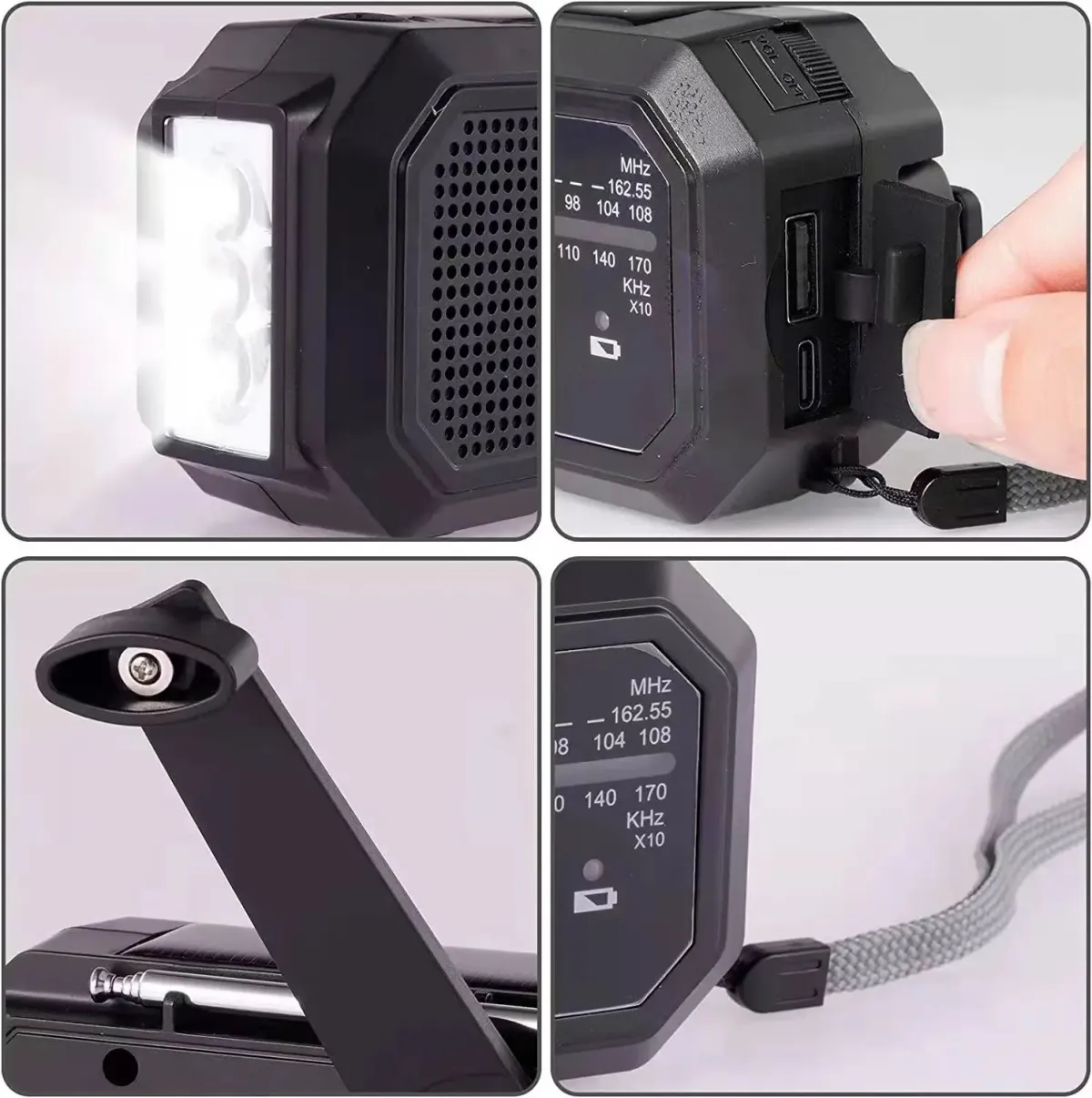 Portable Solar Hand Crank Radio with LED Flashlight and USB Power Bank - Emergency AM/FM Radio for Blackouts, Camping, and Outdoor Adventures showcase 9