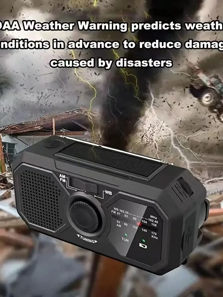 Portable Solar Hand Crank Radio with LED Flashlight and USB Power Bank - Emergency AM/FM Radio for Blackouts, Camping, and Outdoor Adventures showcase 5