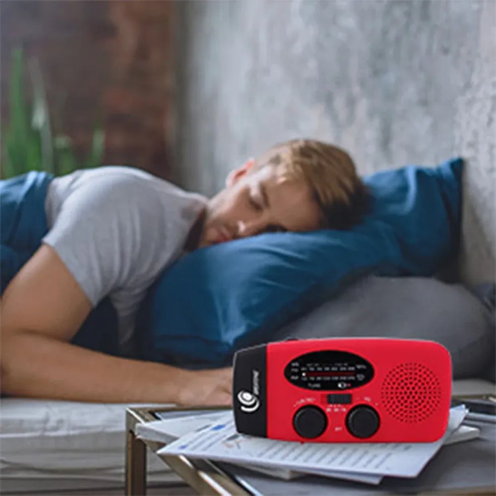 2000mAh Emergency Radio with LED Flashlight, Solar & Hand Crank Charging, AM/FM/NOAA Weather Band, USB Power Bank for Outdoor Travel & Emergencies showcase 4
