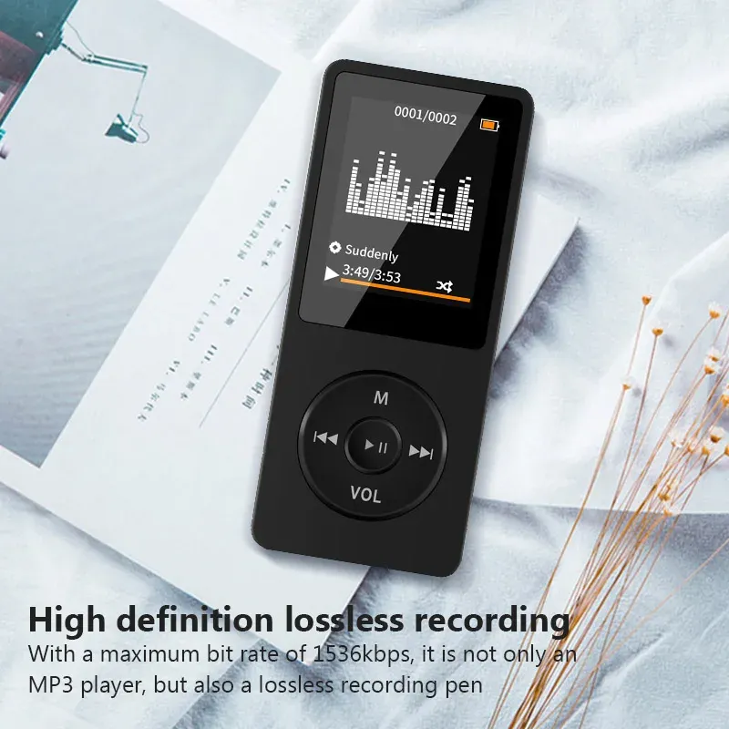 Portable MP3 Player with LCD Display, Bluetooth, FM Radio & E-books - Lossless HiFi Music Player for Travel & Fitness
