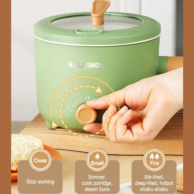 Multi-Functional Electric Cooker Pot 220V/110V Household Non-stick Pan for Hot Pot, Rice Cooking & More - Versatile Kitchen Appliance thumbnail 4