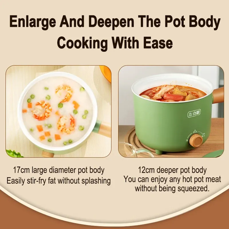 Multi-Functional Electric Cooker Pot 220V/110V Household Non-stick Pan for Hot Pot, Rice Cooking & More - Versatile Kitchen Appliance thumbnail 3