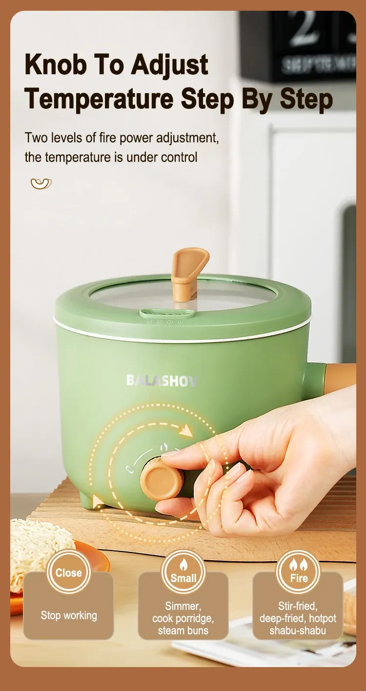 Multi-Functional Electric Cooker Pot 220V/110V Household Non-stick Pan for Hot Pot, Rice Cooking & More - Versatile Kitchen Appliance showcase 6