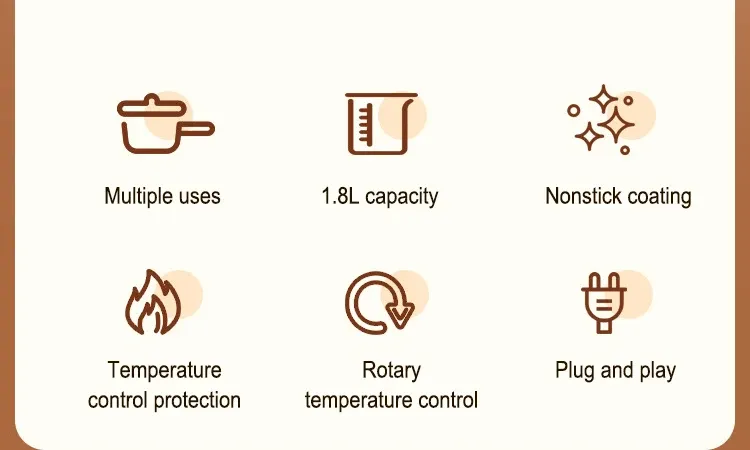 Multi-Functional Electric Cooker Pot 220V/110V Household Non-stick Pan for Hot Pot, Rice Cooking & More - Versatile Kitchen Appliance showcase 2