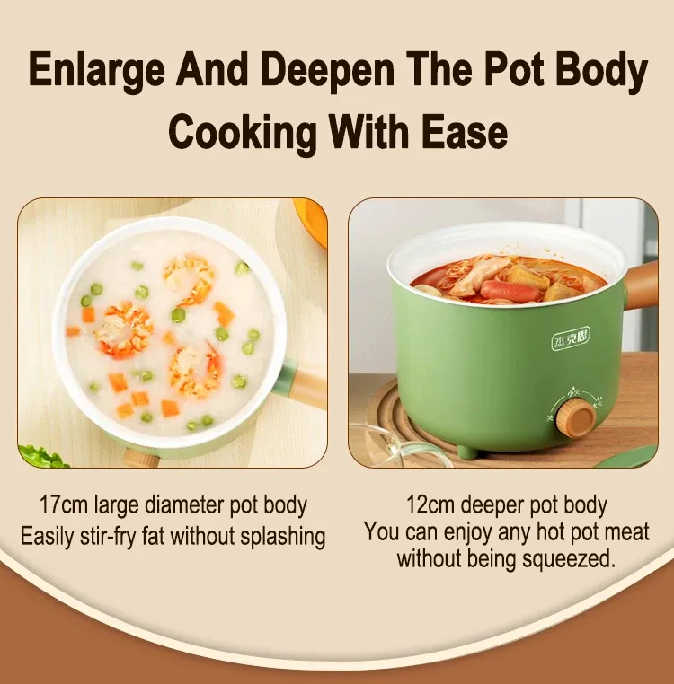 Multi-Functional Electric Cooker Pot 220V/110V Household Non-stick Pan for Hot Pot, Rice Cooking & More - Versatile Kitchen Appliance showcase 14