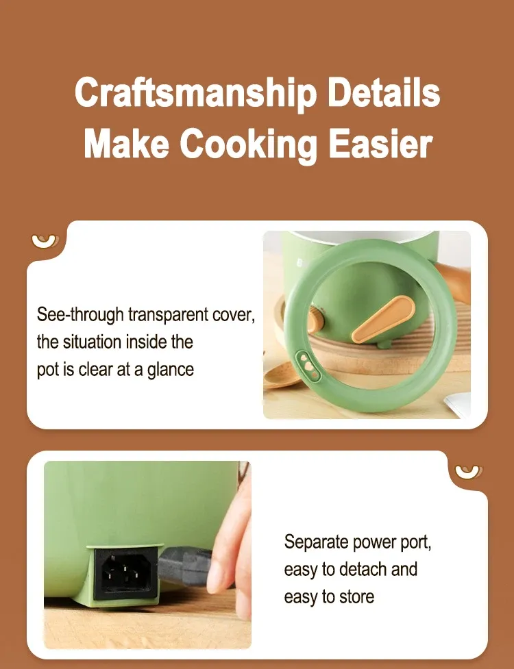 Multi-Functional Electric Cooker Pot 220V/110V Household Non-stick Pan for Hot Pot, Rice Cooking & More - Versatile Kitchen Appliance showcase 17
