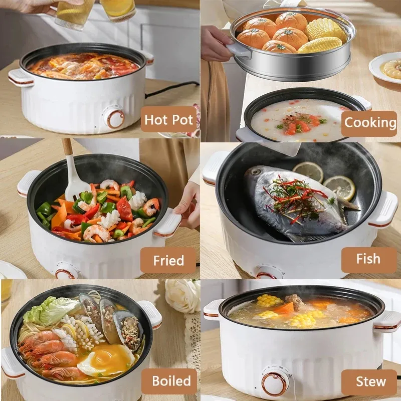 Portable Electric Multifunctional Cooker, 220V Mini Hot Pot with 7 Adjustable Programs, Non-stick Household Cookware for Kitchen, CE Certified thumbnail 5
