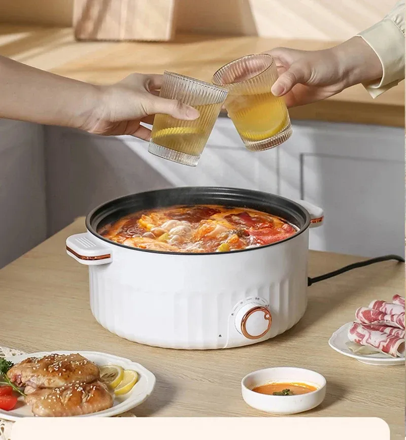 Portable Electric Multifunctional Cooker, 220V Mini Hot Pot with 7 Adjustable Programs, Non-stick Household Cookware for Kitchen, CE Certified showcase 7