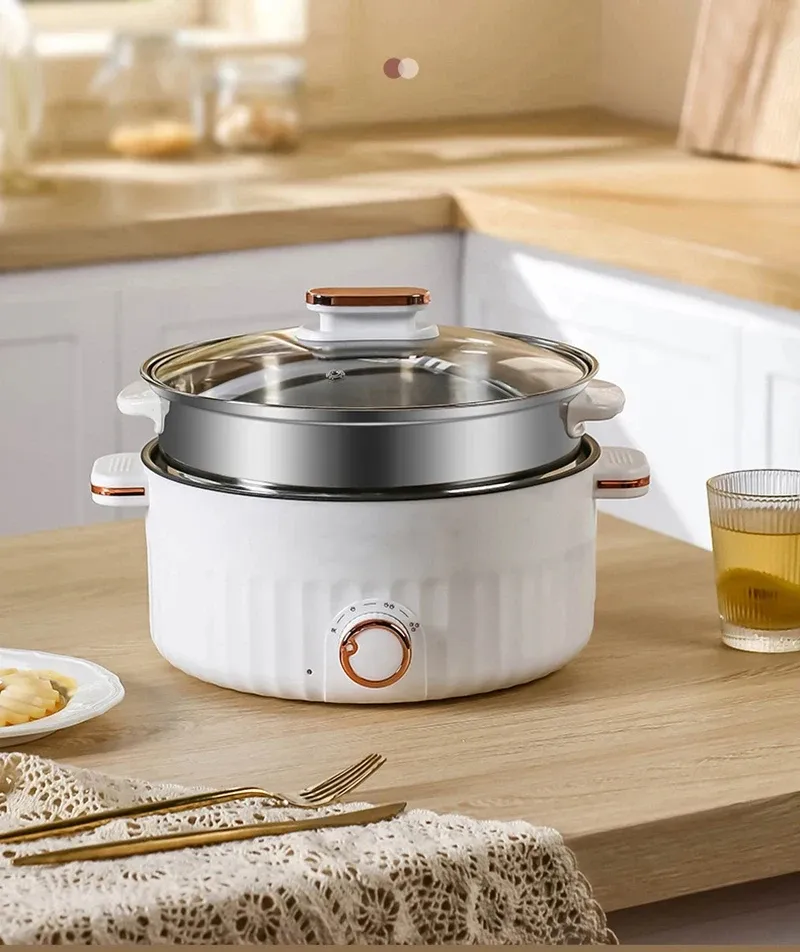 Portable Electric Multifunctional Cooker, 220V Mini Hot Pot with 7 Adjustable Programs, Non-stick Household Cookware for Kitchen, CE Certified showcase 4