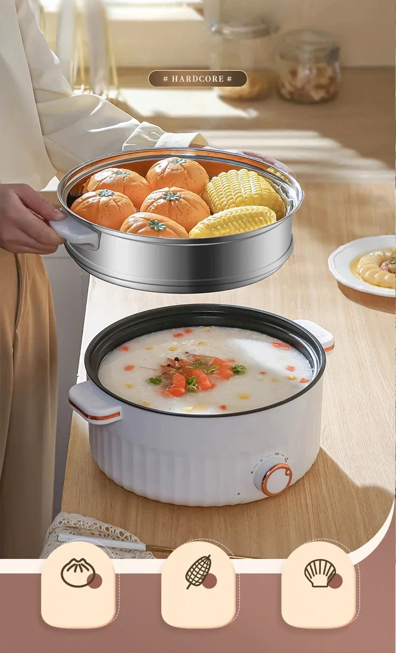 Portable Electric Multifunctional Cooker, 220V Mini Hot Pot with 7 Adjustable Programs, Non-stick Household Cookware for Kitchen, CE Certified showcase 10