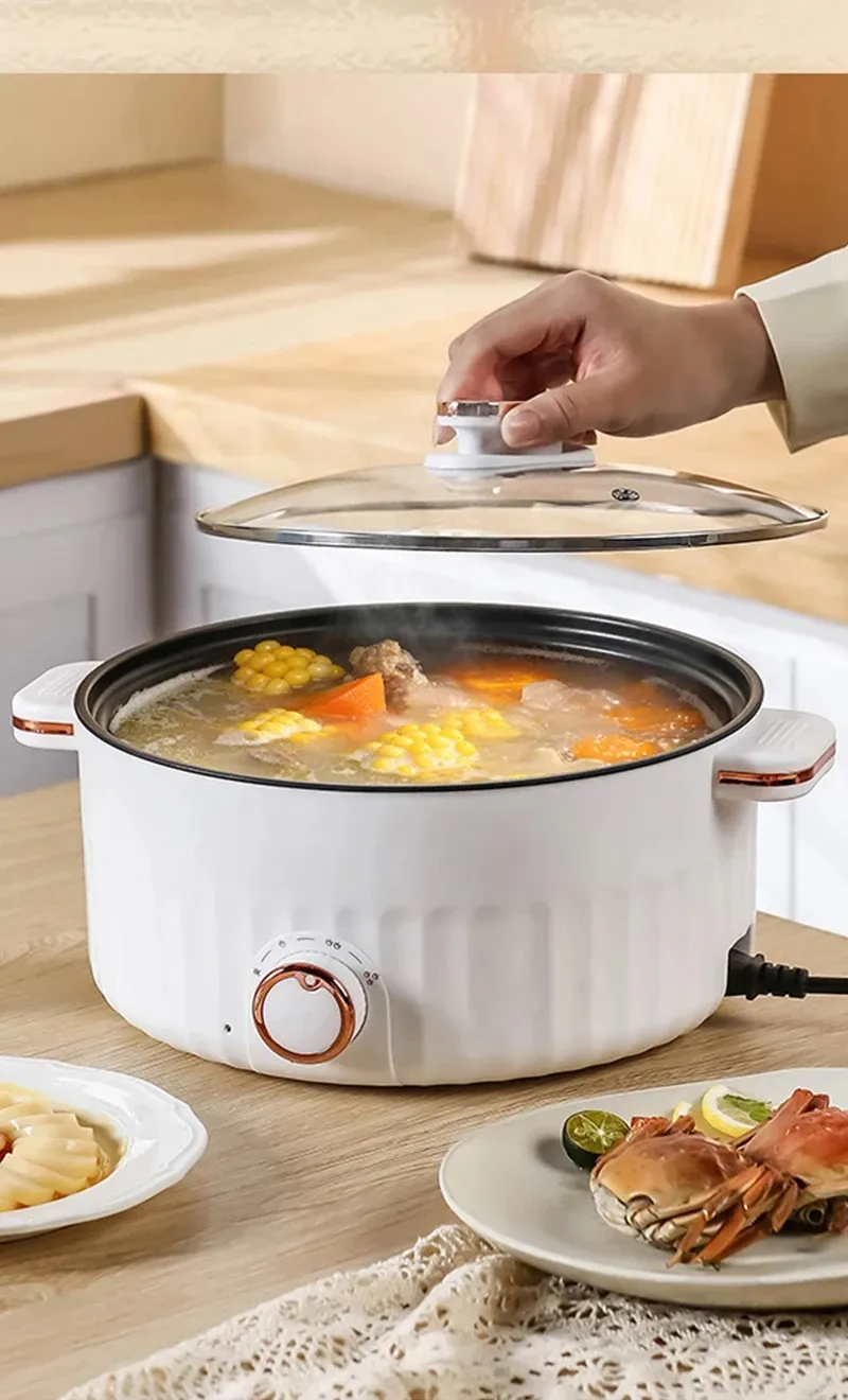 Portable Electric Multifunctional Cooker, 220V Mini Hot Pot with 7 Adjustable Programs, Non-stick Household Cookware for Kitchen, CE Certified showcase 15