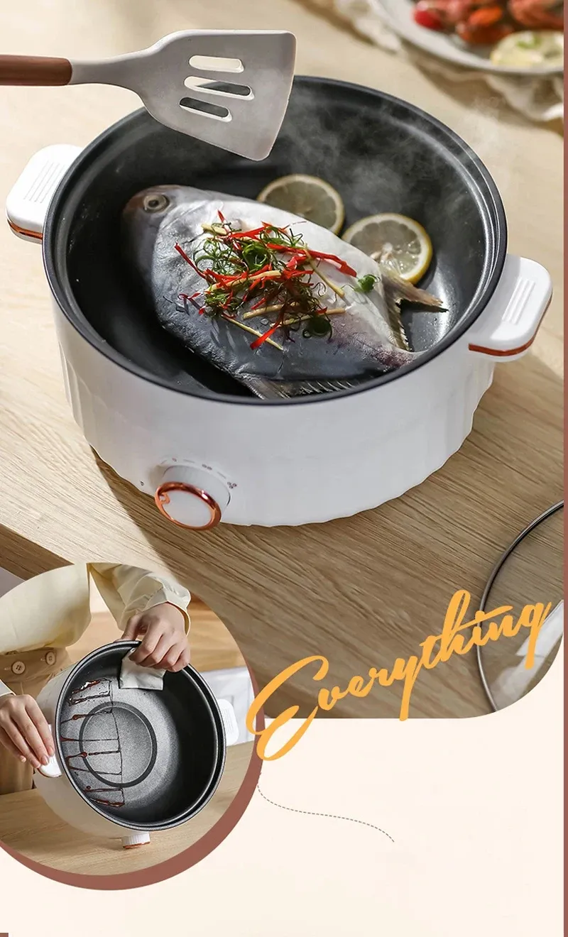 Portable Electric Multifunctional Cooker, 220V Mini Hot Pot with 7 Adjustable Programs, Non-stick Household Cookware for Kitchen, CE Certified showcase 17