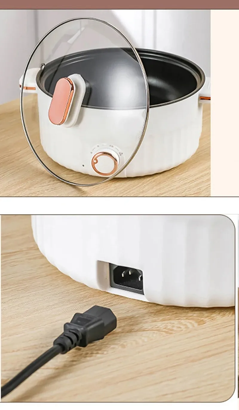 Portable Electric Multifunctional Cooker, 220V Mini Hot Pot with 7 Adjustable Programs, Non-stick Household Cookware for Kitchen, CE Certified showcase 20