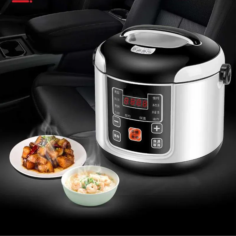 Portable 2L Electric Rice Cooker for Cars & Trucks - Multi-Cooker for Soup, Porridge, Food Steamer, Lunch Box (12V/24V) thumbnail 2