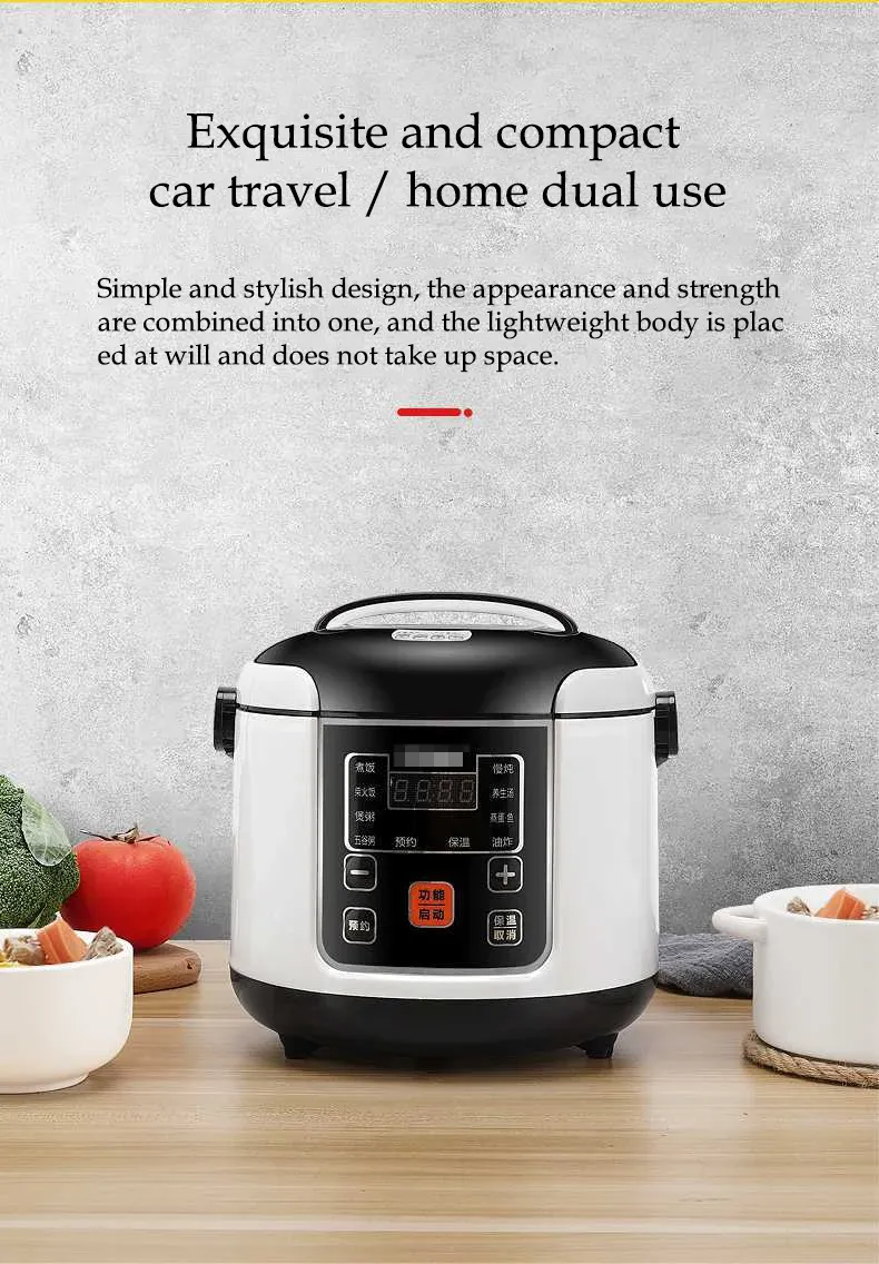 Portable 2L Electric Rice Cooker for Cars & Trucks - Multi-Cooker for Soup, Porridge, Food Steamer, Lunch Box (12V/24V) showcase 3