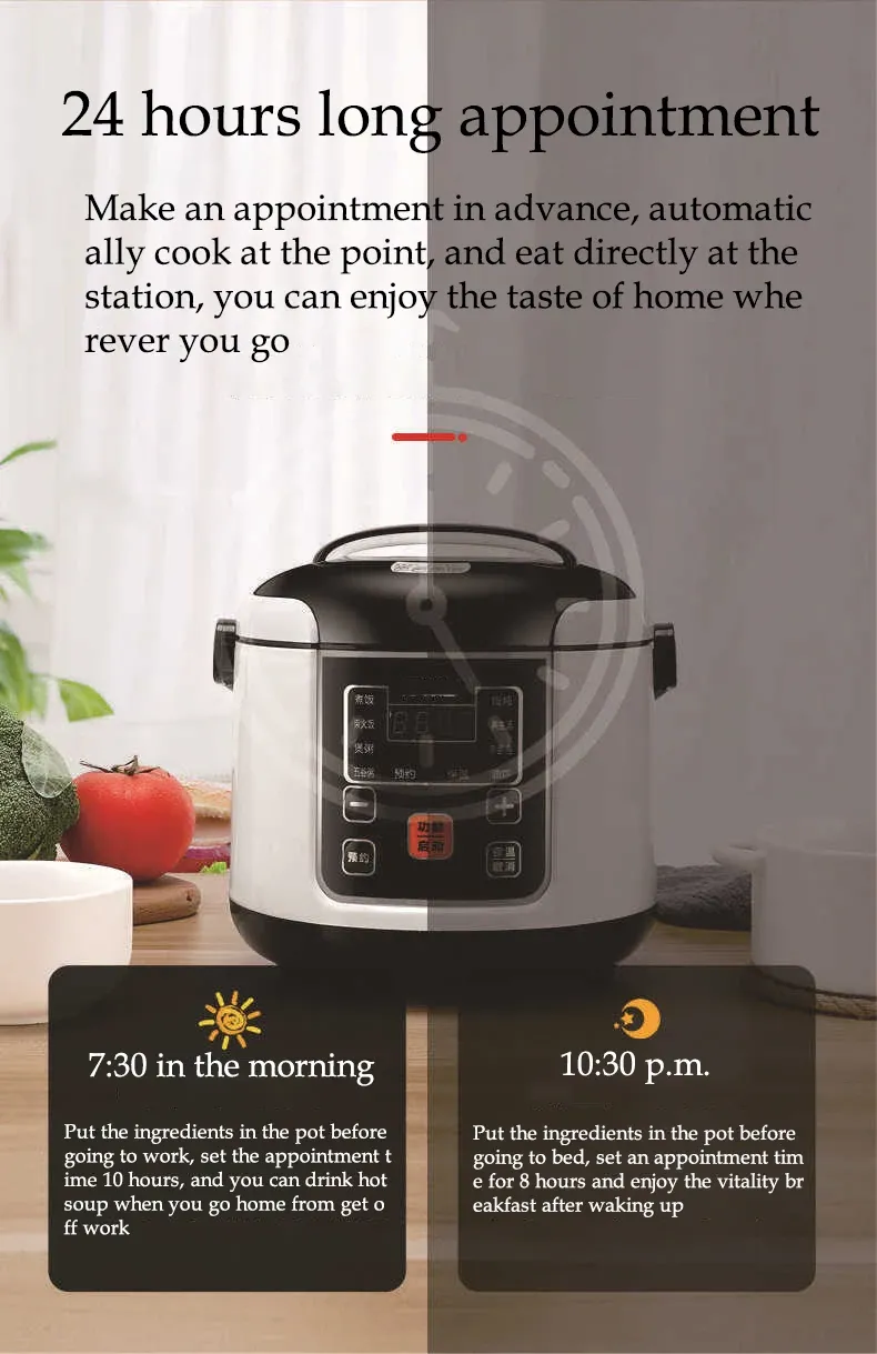 Portable 2L Electric Rice Cooker for Cars & Trucks - Multi-Cooker for Soup, Porridge, Food Steamer, Lunch Box (12V/24V) showcase 7