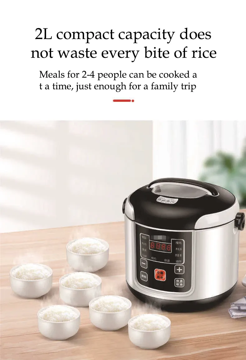Portable 2L Electric Rice Cooker for Cars & Trucks - Multi-Cooker for Soup, Porridge, Food Steamer, Lunch Box (12V/24V) showcase 6