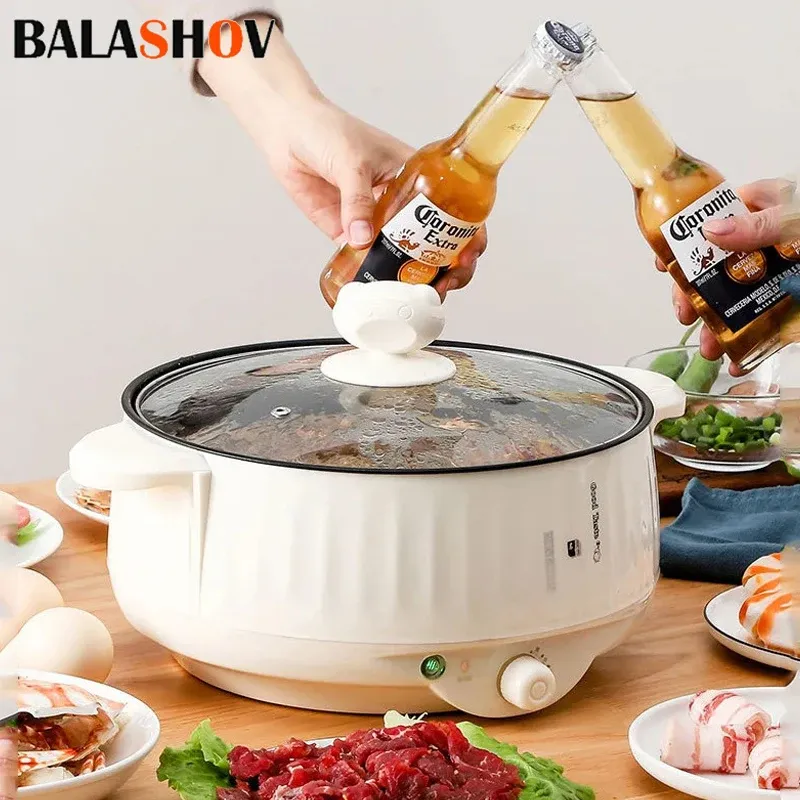 Electric Multi-Cooker 1.7L-3.2L: Non-Stick Pot for Rice, Soup, Frying - Versatile Kitchen Appliance with Dual Power Settings for Dorms & Homes thumbnail 1