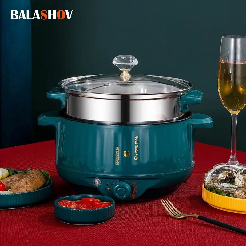 Electric Multi-Cooker 1.7L-3.2L: Non-Stick Pot for Rice, Soup, Frying - Versatile Kitchen Appliance with Dual Power Settings for Dorms & Homes thumbnail 2