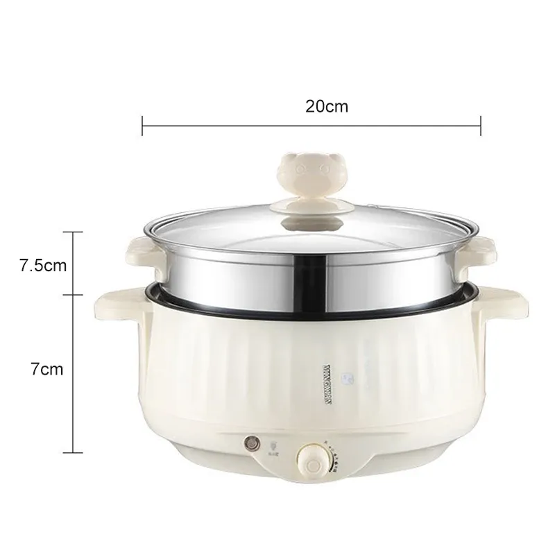Electric Multi-Cooker 1.7L-3.2L: Non-Stick Pot for Rice, Soup, Frying - Versatile Kitchen Appliance with Dual Power Settings for Dorms & Homes thumbnail 6