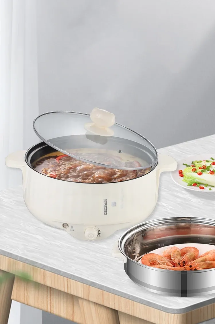 Electric Multi-Cooker 1.7L-3.2L: Non-Stick Pot for Rice, Soup, Frying - Versatile Kitchen Appliance with Dual Power Settings for Dorms & Homes showcase 6