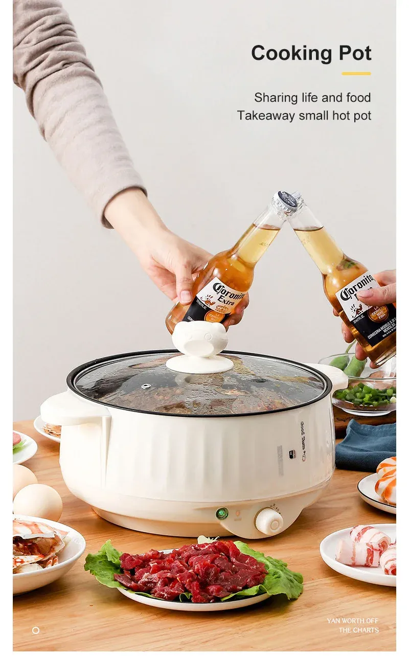 Electric Multi-Cooker 1.7L-3.2L: Non-Stick Pot for Rice, Soup, Frying - Versatile Kitchen Appliance with Dual Power Settings for Dorms & Homes showcase 11