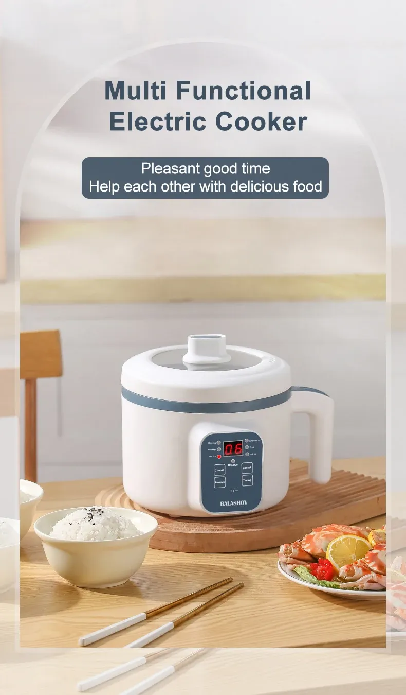 1.7L Electric Rice Cooker Multi Cooker with Non-Stick Ceramic Crystal Lining - Smart Mechanical Options for Home Kitchen Use in Ghana showcase 1