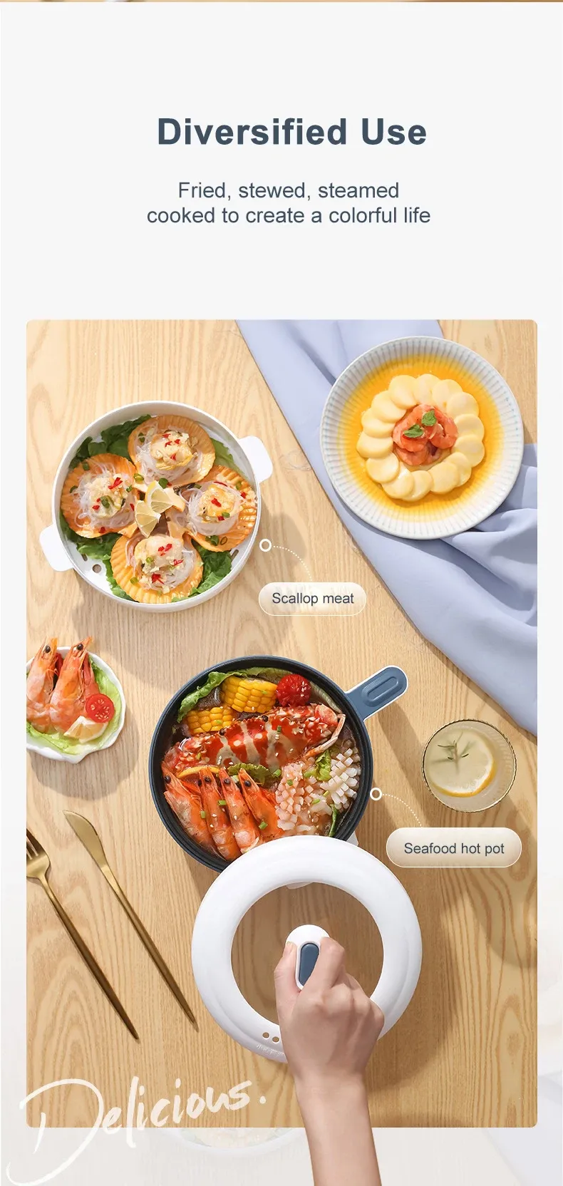 1.7L Electric Rice Cooker Multi Cooker with Non-Stick Ceramic Crystal Lining - Smart Mechanical Options for Home Kitchen Use in Ghana showcase 5