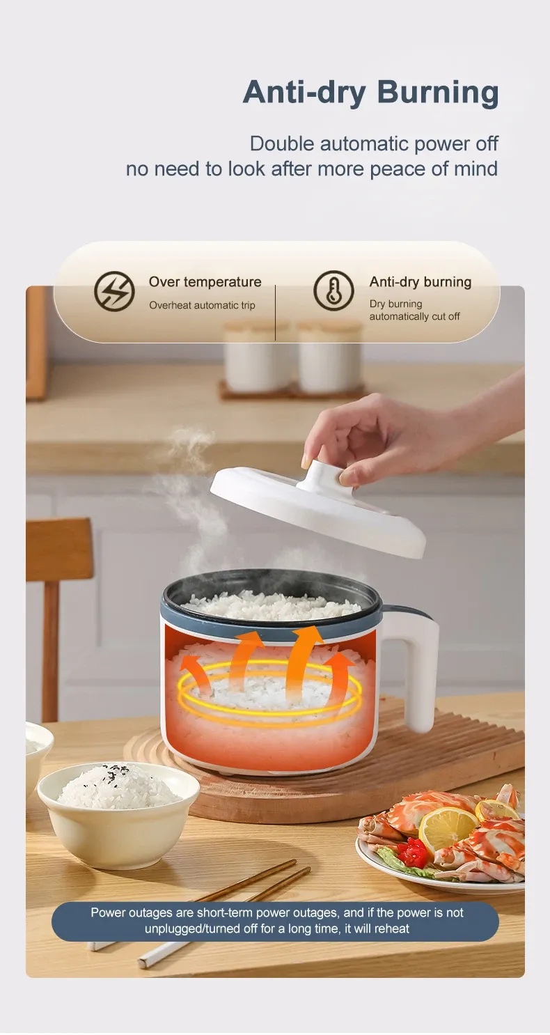 1.7L Electric Rice Cooker Multi Cooker with Non-Stick Ceramic Crystal Lining - Smart Mechanical Options for Home Kitchen Use in Ghana showcase 19