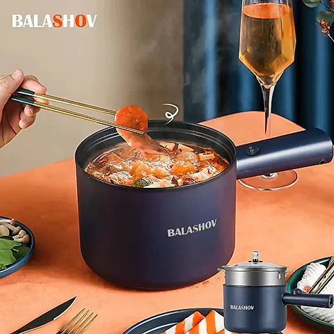 220V Multifunction Electric Cooker: Dual Layer Non-Stick Hot Pot & Rice Cooker for Home & Dorm Use, Quick Cooker for Rice, Porridge, Soup, Dishes - CE Certified Blue
