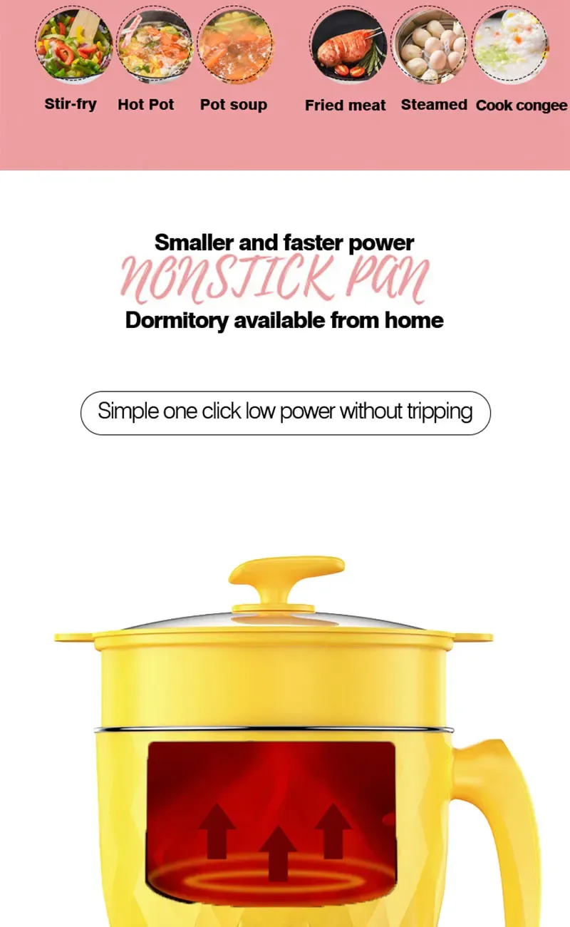 1.8L Multifunctional Electric Rice Cooker Mini Non-stick Cookware Multicooker with Steaming, Frying, Boiling Functions for Home Kitchen Appliances, Ideal for 1-2 People showcase 9