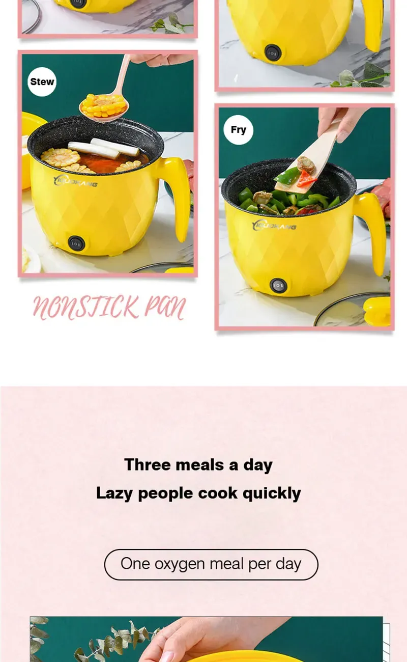 1.8L Multifunctional Electric Rice Cooker Mini Non-stick Cookware Multicooker with Steaming, Frying, Boiling Functions for Home Kitchen Appliances, Ideal for 1-2 People showcase 4