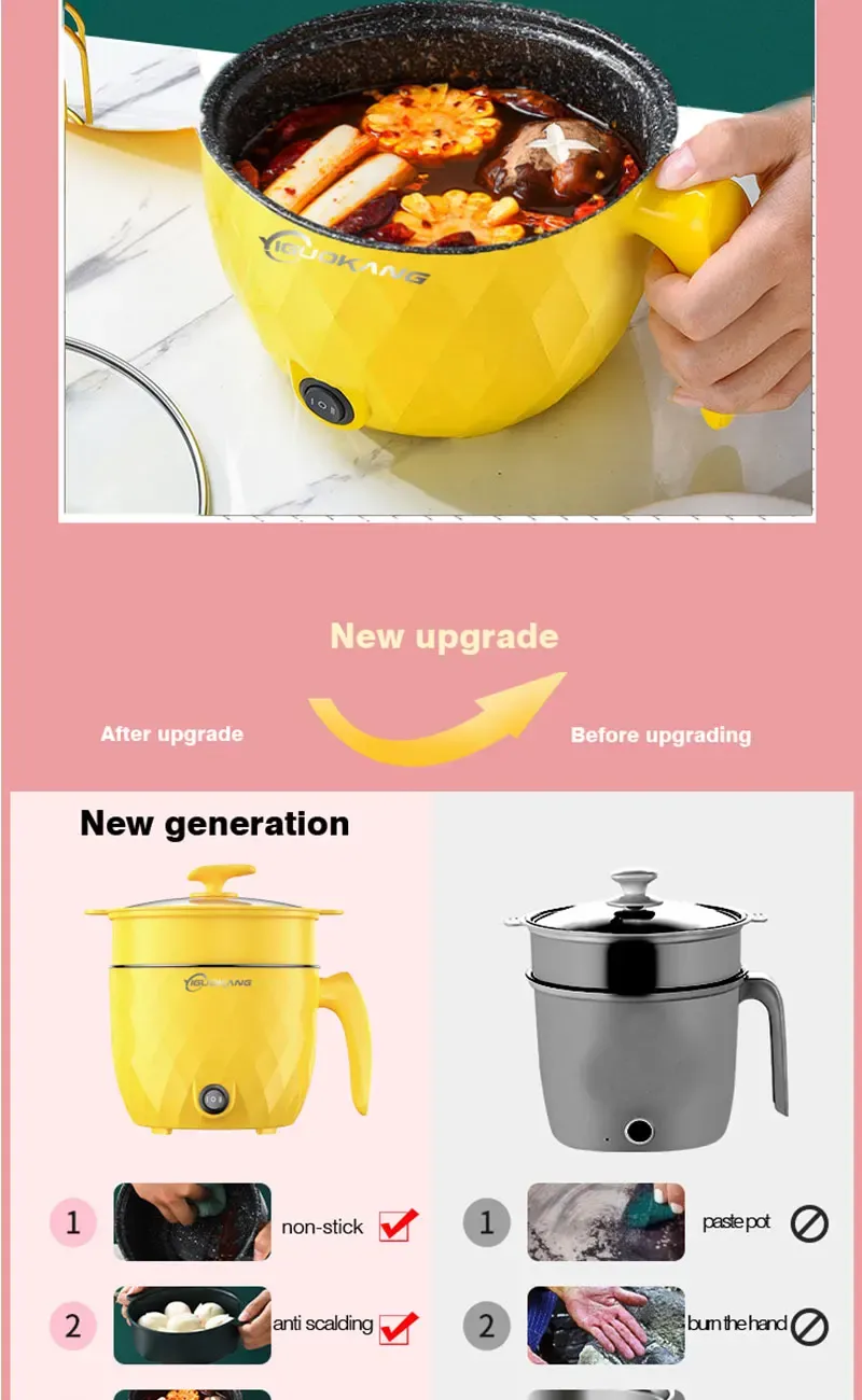 1.8L Multifunctional Electric Rice Cooker Mini Non-stick Cookware Multicooker with Steaming, Frying, Boiling Functions for Home Kitchen Appliances, Ideal for 1-2 People showcase 11