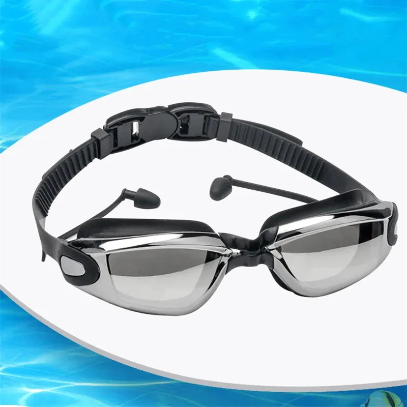 Adult Anti-Fog Swimming Goggles with Earplugs - Waterproof UV Protection Swim Glasses for Men & Women, Comfortable Fit for Pool Diving & Training showcase 1