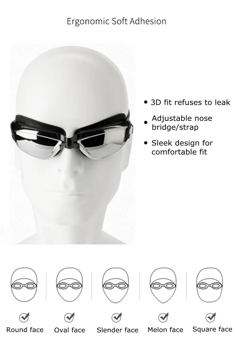 Adult Anti-Fog Swimming Goggles with Earplugs - Waterproof UV Protection Swim Glasses for Men & Women, Comfortable Fit for Pool Diving & Training showcase 9