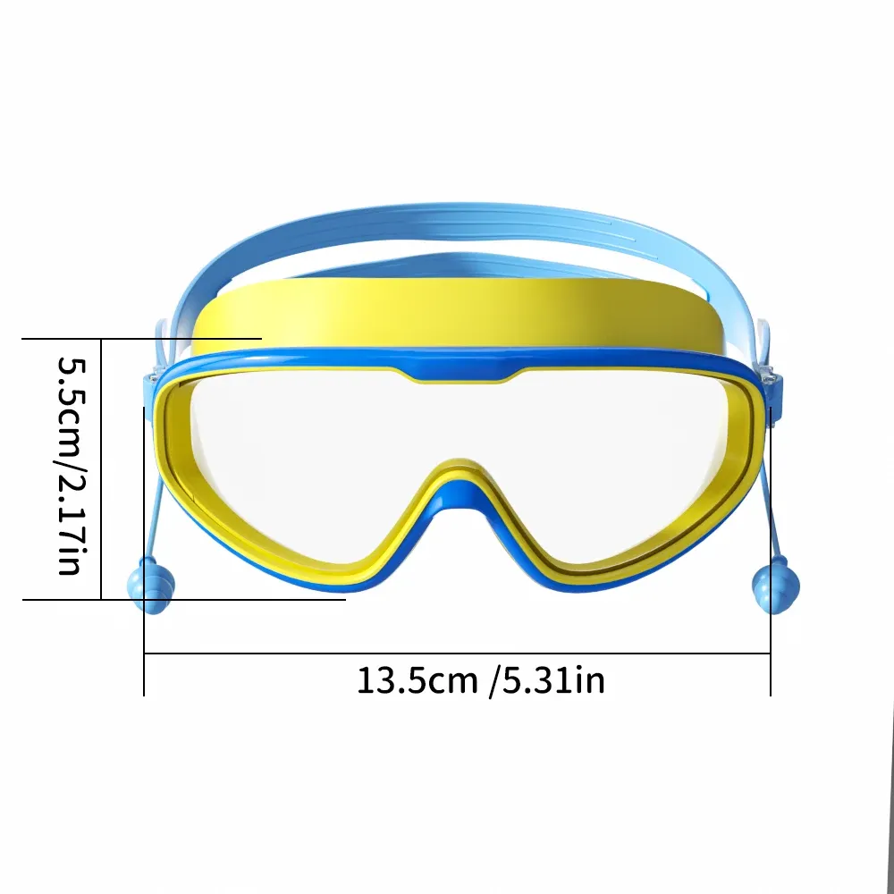 Kids Big Frame HD Anti-Fog Waterproof Swimming Goggles - Multi-Color, Leak-Proof Silicone for Boys & Girls showcase 12