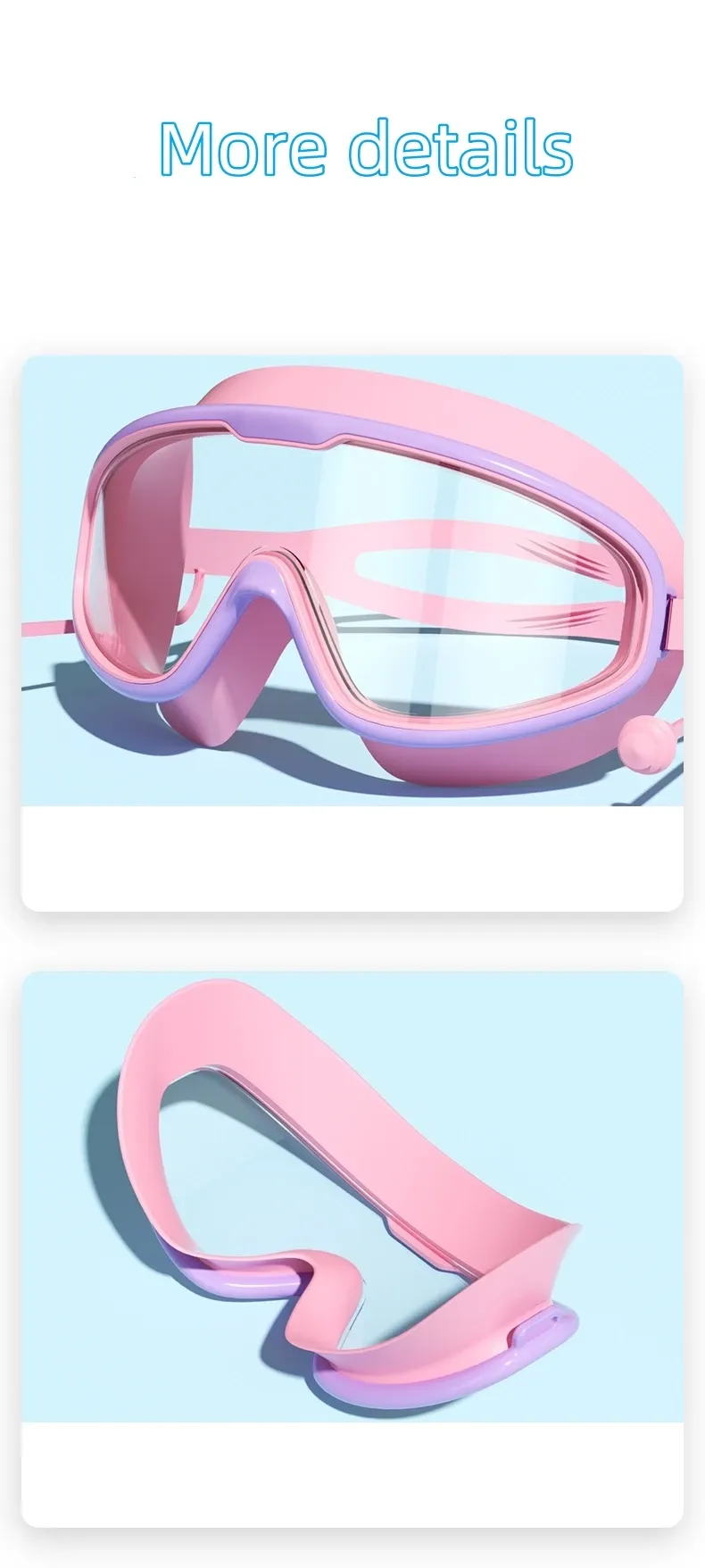 Kids Big Frame HD Anti-Fog Waterproof Swimming Goggles - Multi-Color, Leak-Proof Silicone for Boys & Girls showcase 10